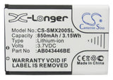 Samsung GT-S3030C Battery 3.7V 850mAh - Compatible Replacement