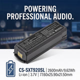 Shure AXT920 Axient Analog Handheld Battery 3.7V 2600mAh - Compatible Replacement