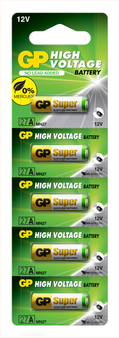 GP Batteries GPPBA27AF002 Button Alkaline tear-strip packaging; offer contains 1000 batteries