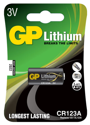 GP Batteries GPPCL123A136 3V Lithium pack packaging; offer contains 20 batteries