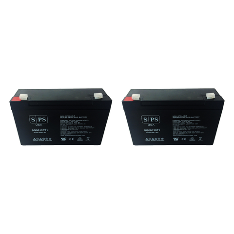 SG06120T1 2-pack batteries for SureLite, 6V 12Ah compatible replacement
