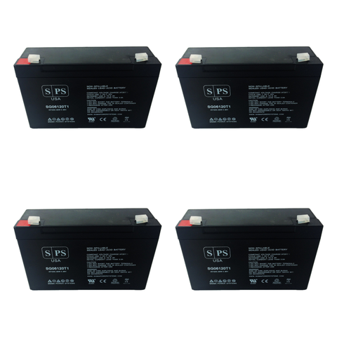 SG06120T1 4-pack batteries for Dual-Lite LM46D-6, 6V 12Ah compatible replacement