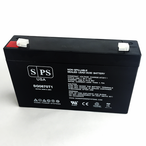 Sigma SG0670T1 6V 7Ah AGM battery, label and terminal view