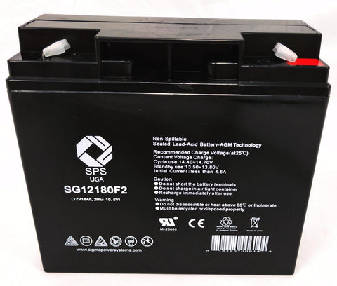 Sigma SG12180T2 12V 18Ah AGM battery, label and terminal view