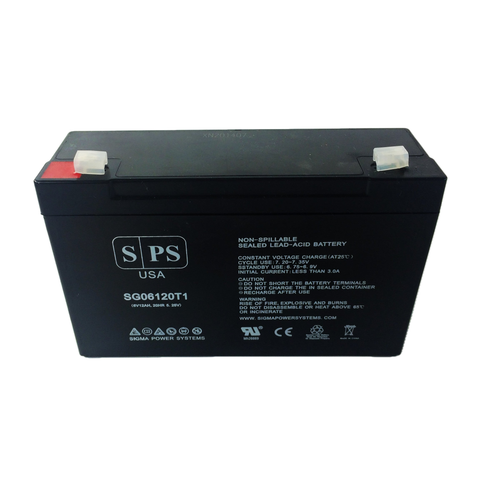 SG06120T1 battery for Emergi-Lite CSM36, 6V 12Ah compatible replacement