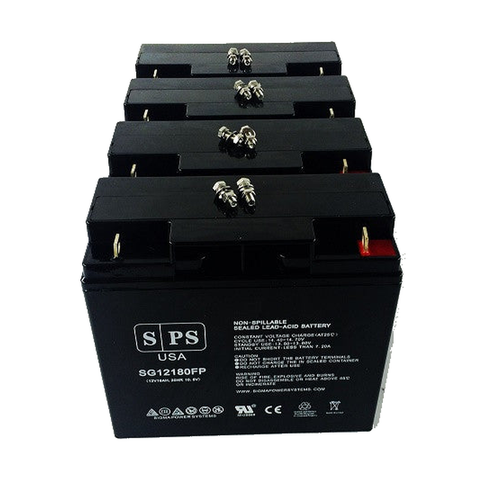 Four Sigma SG12180FP 12V 18Ah batteries for APC RBC11 compatible replacement, white background