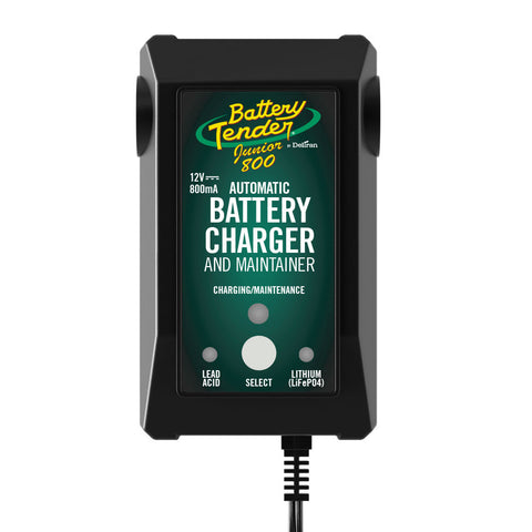 Battery Tender ® 022-0199-DL-WH 12V 800mA Lead Acid / Lithium Selectable Battery Charger