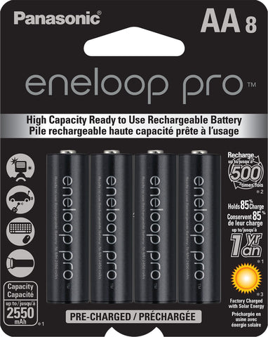 Panasonic Eneloop Pro AA Batteries - BK-3HCCA8BA (8 Pack)