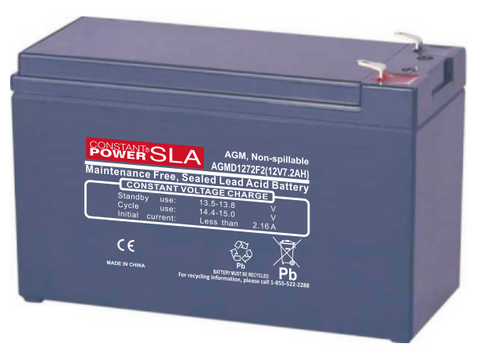 Constant Power AGMD1272F2 Battery - 12V 7.2Ah (.250" Terminal)