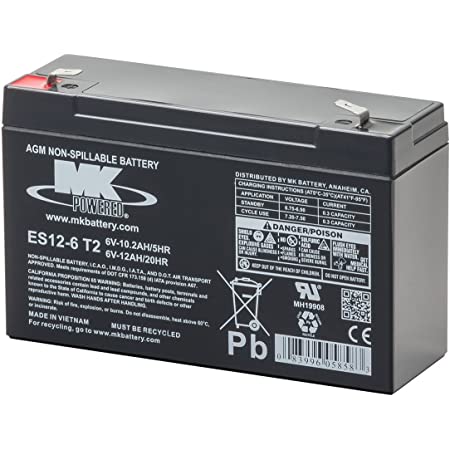 MK ES12-6 T2 Battery - 6V 12Ah Sealed AGM