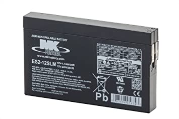 MK ES2-12SLM Battery - 12V 2Ah Sealed AGM
