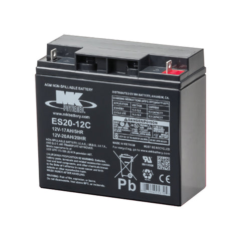 MK ES20-12C Battery - 12V 20Ah Sealed AGM (Cyclic)