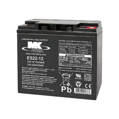 MK ES22-12 Battery - 12V 22Ah Sealed AGM