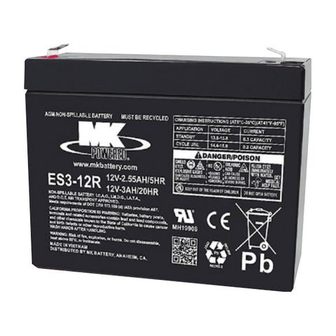 MK ES3-12R Battery - 12V 3Ah Sealed AGM