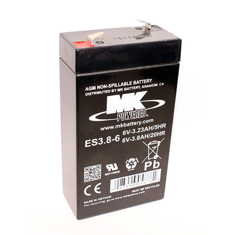 MK ES3.8-6 Battery - 6V 3.8Ah Sealed AGM