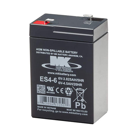 MK ES4-6 Battery - 6V 4.5Ah Sealed AGM
