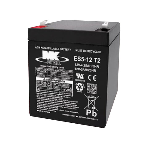 MK ES5-12 T2 Battery - 12V 5Ah Sealed AGM