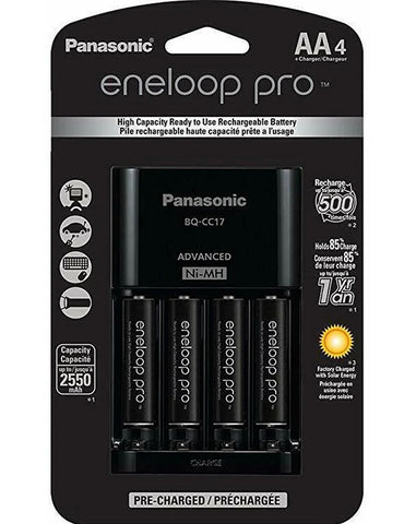 Panasonic Eneloop Pro AA Batteries and Battery Charger - K-KJ17KHCA4A