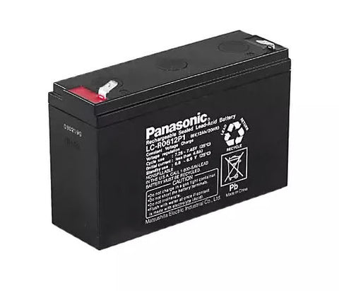Panasonic LC-R0612P1 Battery - 6 Volt 12 Ah (.250" Terminals)