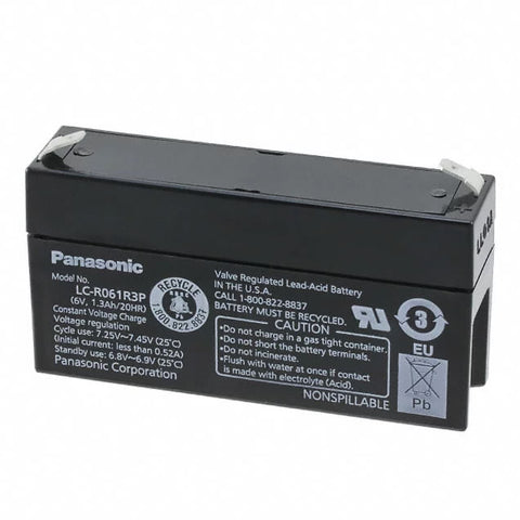Panasonic LC-R061R3P Battery Replacement - 6 Volt 1.3 Ah