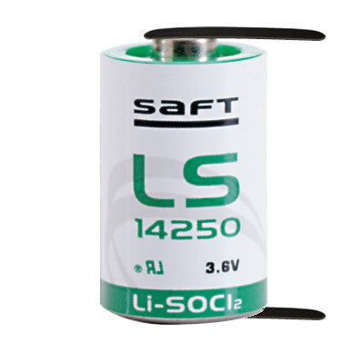 Saft LS14250-STS Battery - 3.6V 1/2AA with Solder Tabs