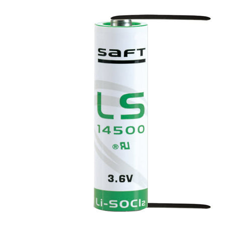 Saft LS14500-STS Battery - 3.6V AA with Solder Tabs