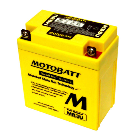 Motobatt MB3U Battery - 12V 3.8Ah 50CCA Sealed AGM