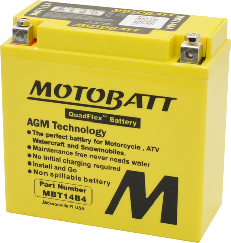 Motobatt MBT14B4 Battery - 12V 13Ah 180CCA Sealed AGM