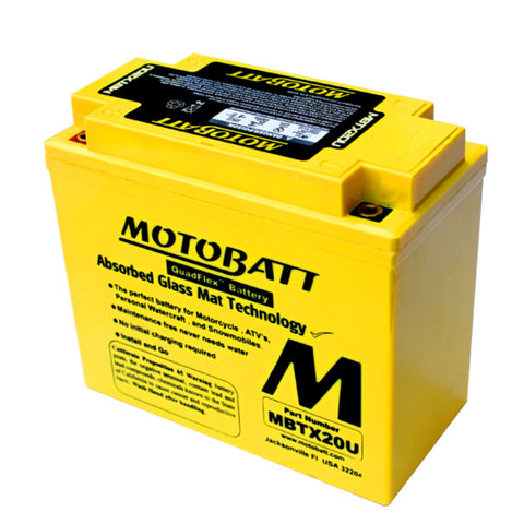 Motobatt MBTX20U Battery - 12V 21Ah 320CCA Sealed AGM