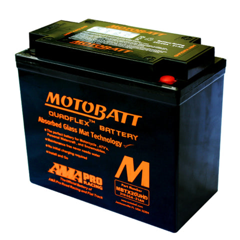 Motobatt MBTX20UHD Battery - 12V 21Ah 320CCA Sealed AGM