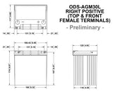 Odyssey ODS-AGM30L Battery - Sealed AGM