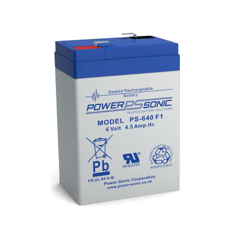 Power Sonic PS-640 F1 Battery - 6 Volt 4.5 Amp Hour