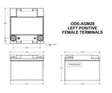 Odyssey ODS-AGM28 - PC925L Battery - Sealed AGM